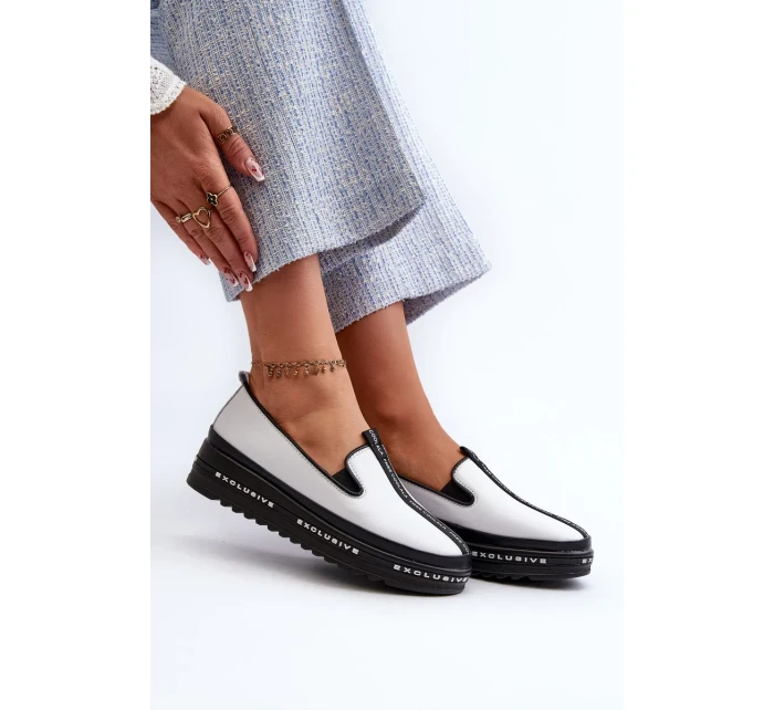 Kožené Dámské Boty Na Platformě S.Barski bílá