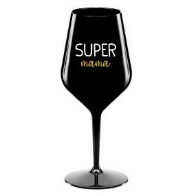 SUPER MÁMA - čierny nerozbitný pohár na víno 470 ml SUPER MÁMA - čierny nerozbitný pohár na víno 470 ml
