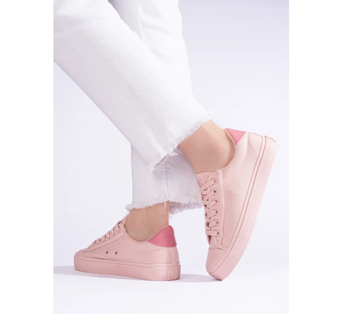 Trendy dámské tenisky růžové bez podpatku Trendy dámské tenisky růžové bez podpatku