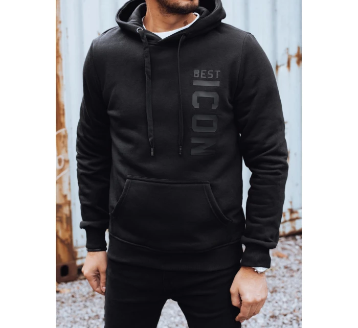 Pánská zateplená mikina s potiskem černá model 21992984 - Dstreet