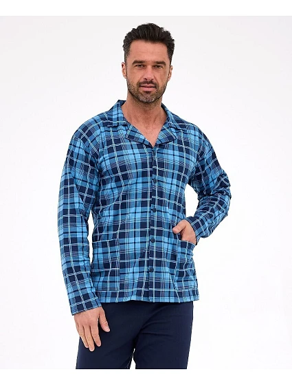 pyžamo model 21314920 dlouhé/r M2XL pánské pyžamo na zip - Cornette