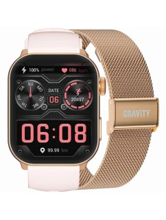 Dámské chytré hodinky GRAVITY GT28-6 Řemínek + náramek Rose Gold Pink