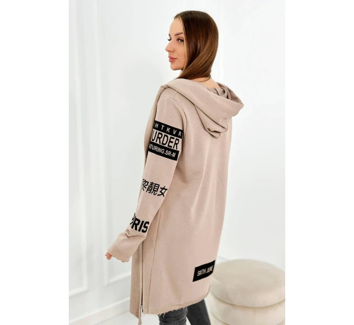 Rukávník s nápisem tmavě béžová Rukávník s nápisem tmavě béžová