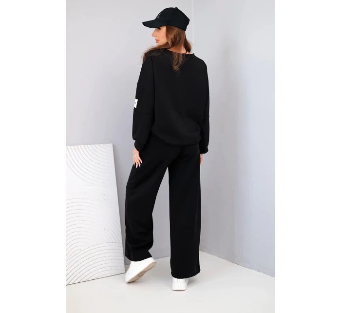 Dámská souprava máslo mikina + kalhoty černý