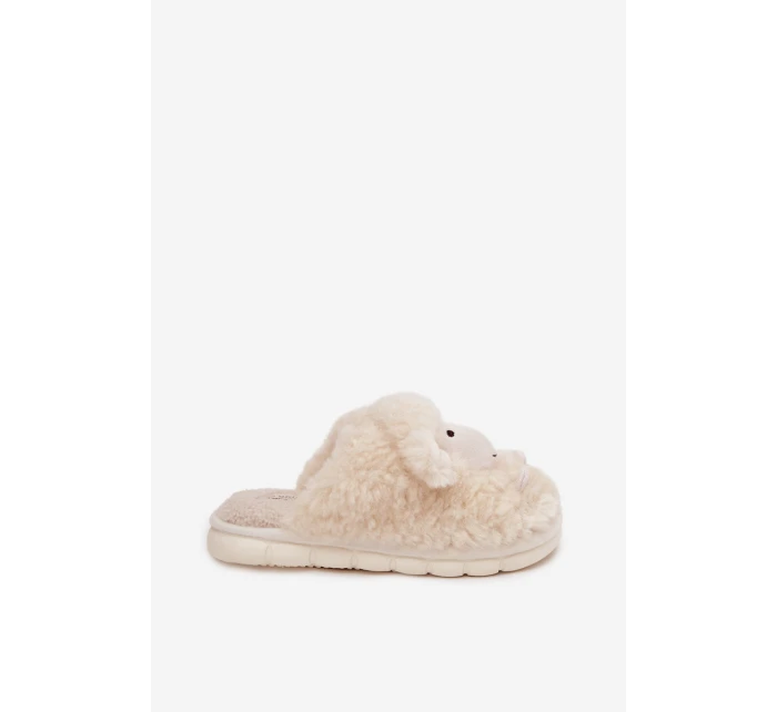 Dámské Kožešinové Pantofle Béžové model 21747713 - Boto