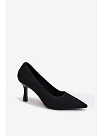 Materiálové Podpatky Lodičky Černé model 22102879 - Boto Materiálové Podpatky Lodičky Černé model 22102879 - Boto