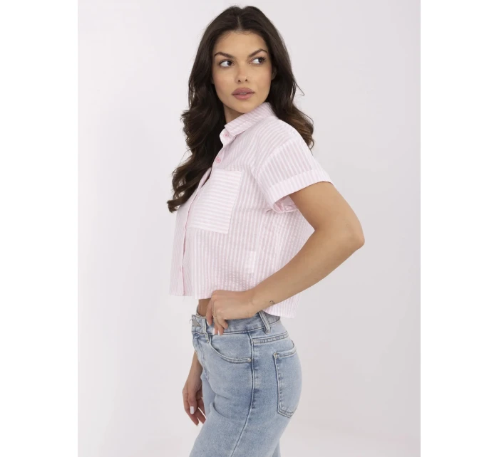 Košile NM KS KA 01148.50P bílá růžová