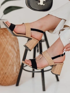 Dámské sandály na jehlovém podpatku ROMELLA black FashionStreet ZY0752