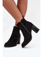 Dámské zateplené botky Brevina – Černé, na sloupkovém podpatku Dámské zateplené botky Brevina – Černé, na sloupkovém podpatku