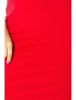 Červené šaty s výkrojem ve výstřihu model 4976879