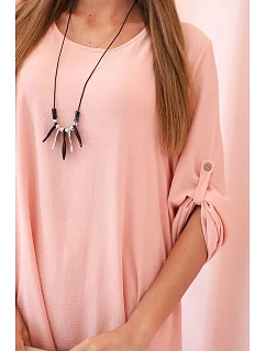 Sada halenky + kalhot s přívěskem tmavě pudrově růžová