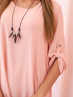 Sada halenky + kalhot s přívěskem tmavě pudrově růžová