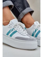 model 21684263 Kožené Nízké Tenisky Dámské Na Platformě Bílé - Zazoo