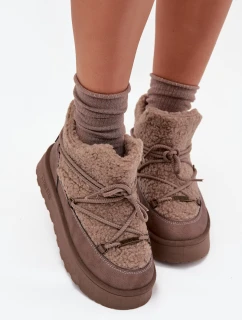 Dámské Sněhule Na Platformě S Kožíškem  Hnědé model 21705918 - Big Star Shoes