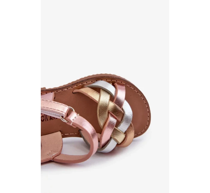 Dětské sandály se zapínáním na suchý zip s propletenými pásky Vícebarevná Dianttha