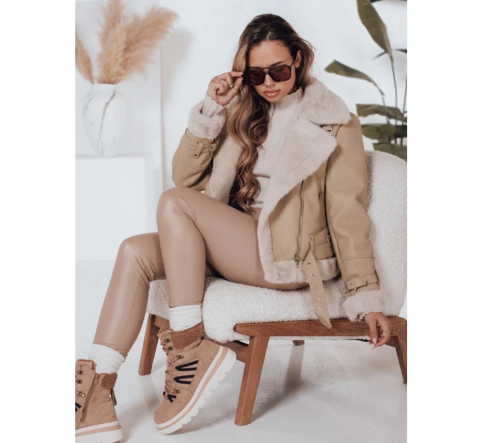 Dámská zimní bunda ramones s kožešinou béžová Dstreet model 21990806 - FashionStreet