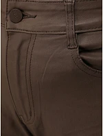 Spodnie damskie woskowane z wysokim stanem brązowe FashionStreet UY3234 Spodnie damskie woskowane z wysokim stanem brązowe FashionStreet UY3234