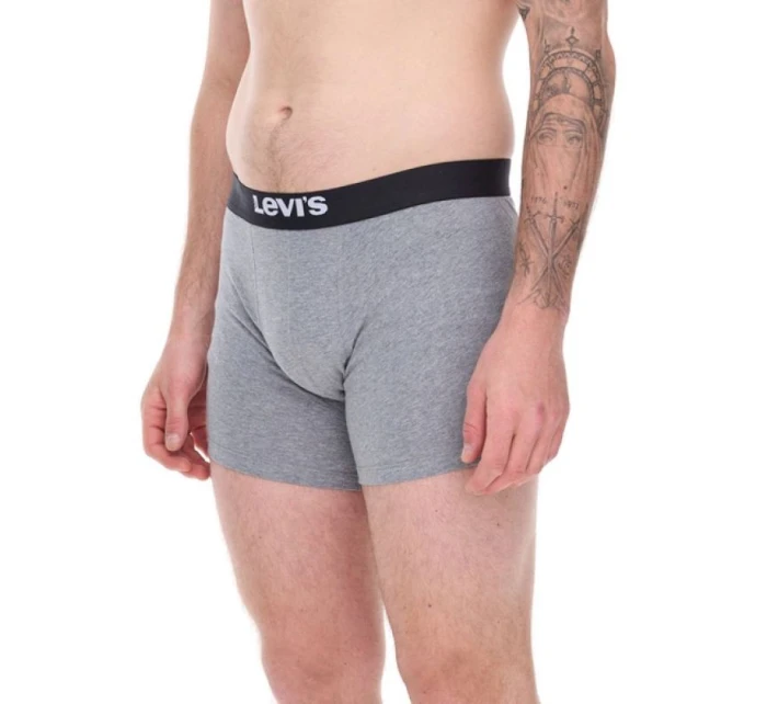 Pánské boxerky Levi's 3-Pack šedé bavlněné boxerky