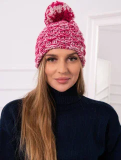 Fleecová čepice Fiona model 18751235 fuchsiová + pudrově růžová - K-Fashion