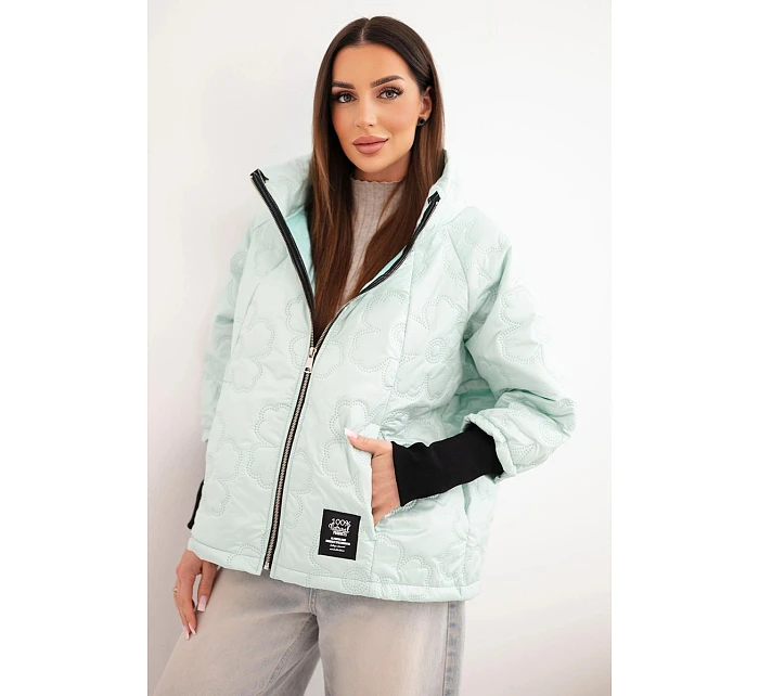 Dámská jarní prošívaná bunda s  a zipem model 22040182 - K-Fashion