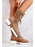 Pracovní kožené vysoké boty Nicole hnědá model 21574610 - Boto