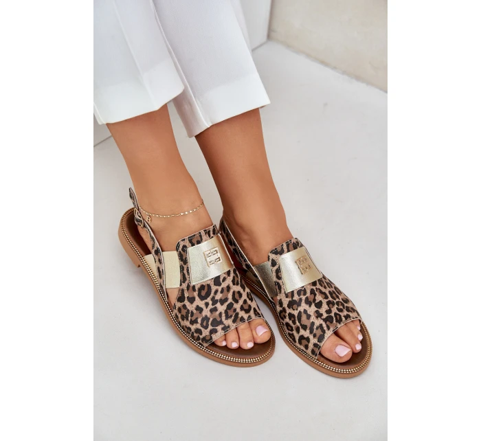 Dámské Kožené Sandály S Vzorem Hnědé model 21684131 - Zazoo