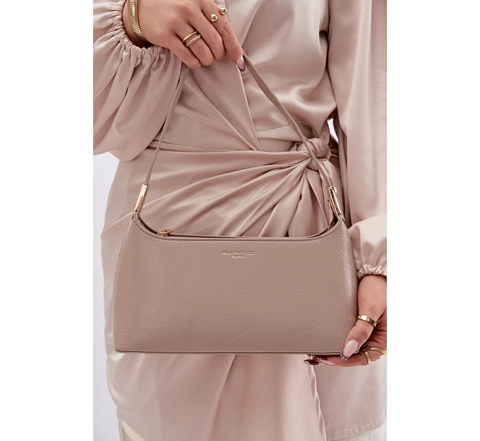 Kožená kabelka z eko kůže tmavě béžová Tielle