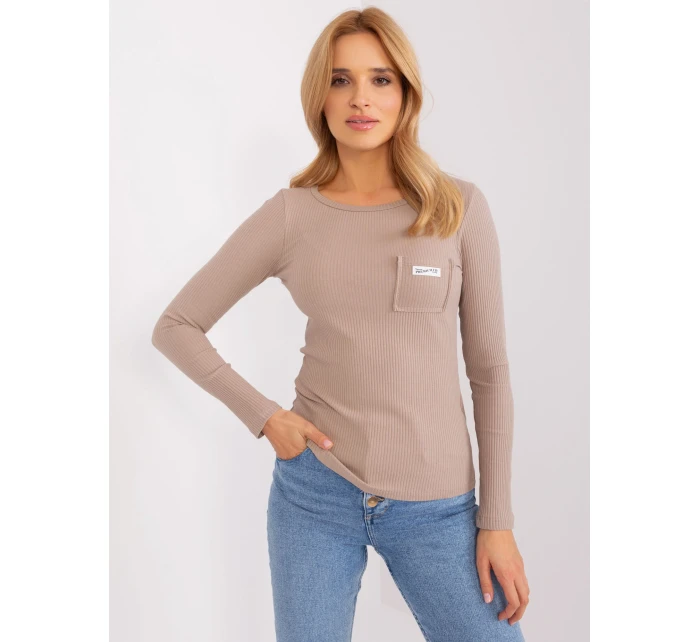 Bluzka RV BZ model 19069371 ciemny bezowy - FPrice Bluzka RV BZ model 19069371 ciemny bezowy - FPrice
