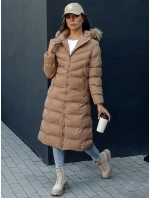 Dámský zimní kabát LUXWARM tmavě béžový FashionStreet TY4375