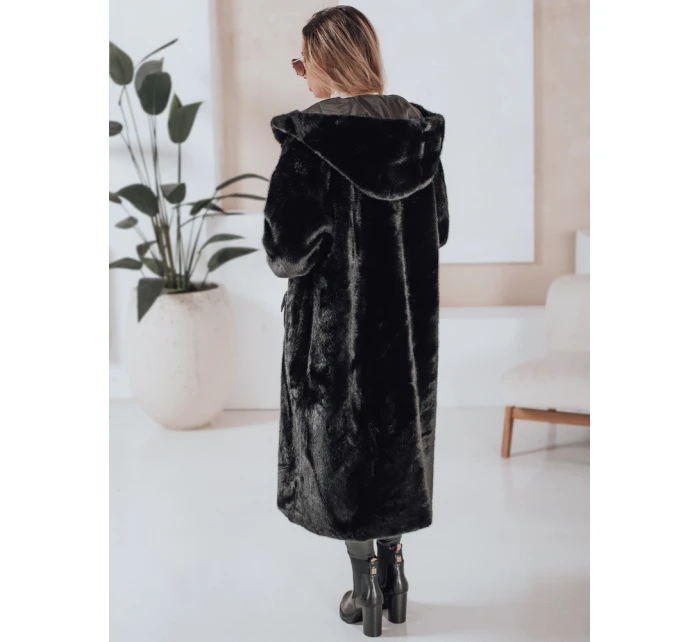 Dámský kožich HELLOCHIC dlouhý černý FashionStreet TY4986 Dámský kožich HELLOCHIC dlouhý černý FashionStreet TY4986
