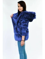 Dámská bunda v chrpové barvě s kapucí model 21242248 - Libland Dámská bunda v chrpové barvě s kapucí model 21242248 - Libland