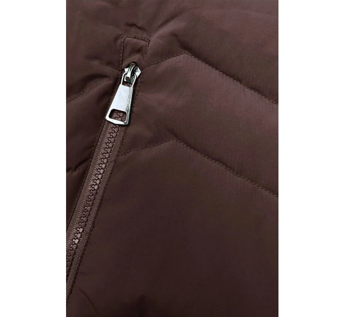 Hnědá dámská zimní bunda s kožešinovou podšívkou model 21246465 - LHD