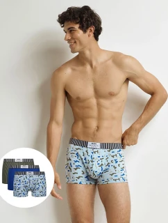 Pánské módní boxerky 3 ks model 21339558 BOXER 3x  modrá - DIM