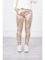 model 18745578 velurové kalhoty béžové - K-Fashion model 18745578 velurové kalhoty béžové - K-Fashion