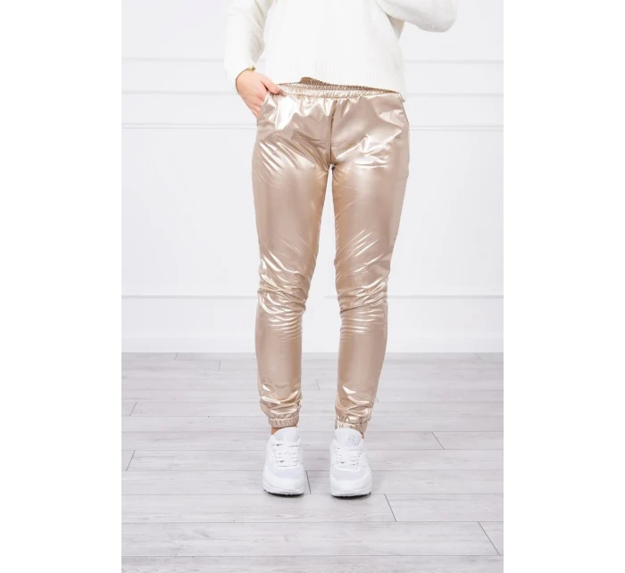 model 18745578 velurové kalhoty béžové - K-Fashion model 18745578 velurové kalhoty béžové - K-Fashion