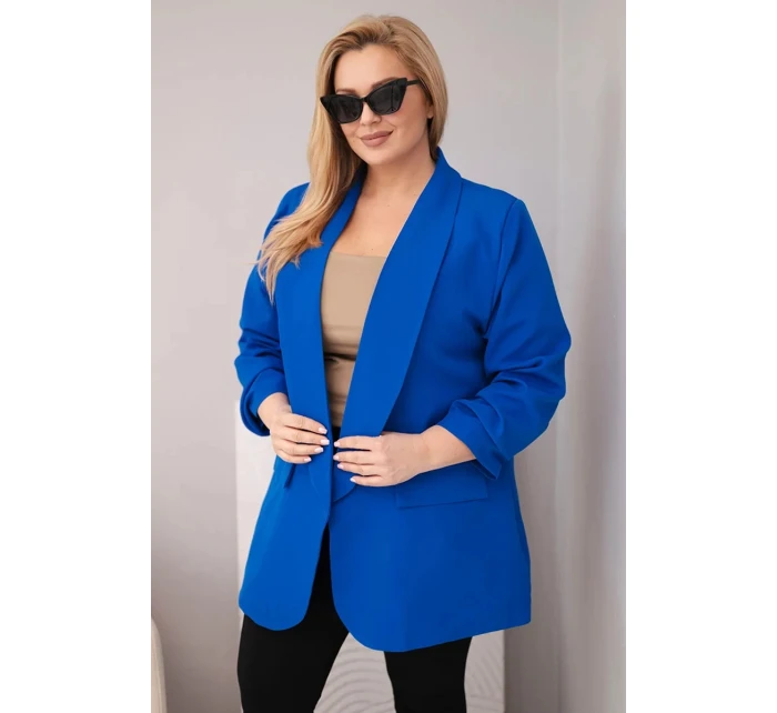 Dámské elegantní sako Plus Size chrpová
