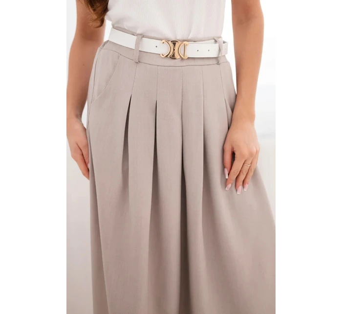 Dámská viskózová sukně s páskem a se záhyby fango