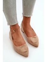 Boty na nízkém podpatku z ekokože S.Barski KV27-037 béžové