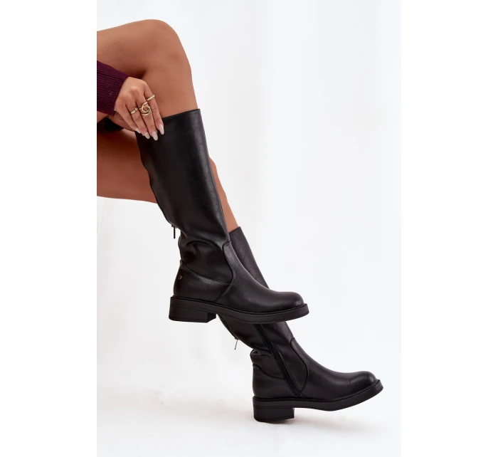 Kožené dámské kozačky vyhřívané model 21728450 Černé - Maciejka