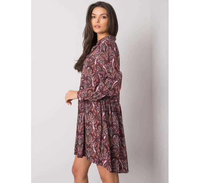 Šaty D73771M30227 tmavě hnědé