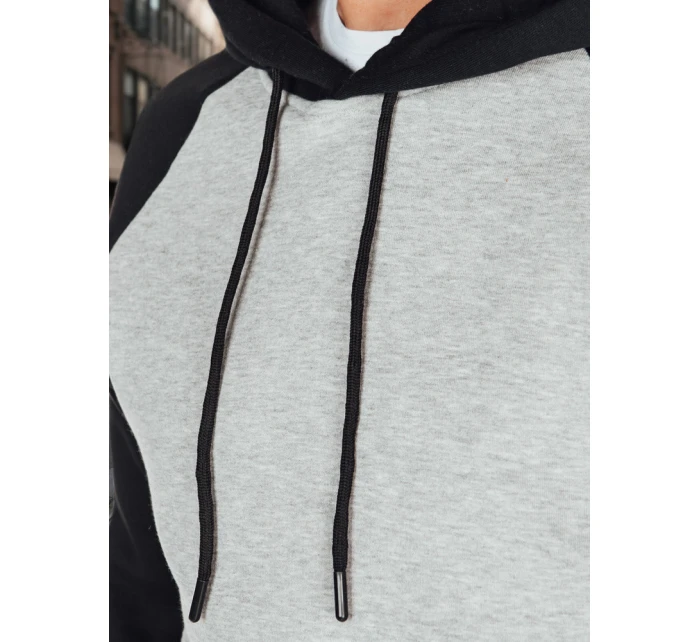 Pánská šedá základní mikina s kapucí FashionStreet BX5892 Pánská šedá základní mikina s kapucí FashionStreet BX5892