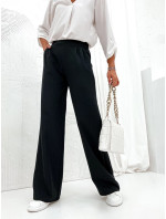 Elegantní černé dámské kalhoty (8247)