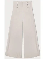 Světle béžové elegantní široké dámské kalhoty model 20159963 - MADE IN ITALY