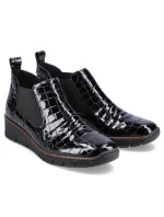 Kožené boty z hadí kůže Rieker W R474 černé Kožené boty z hadí kůže Rieker W R474 černé