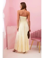 Dámské viskózové šaty s elastickým topem žlutý Dámské viskózové šaty s elastickým topem žlutý