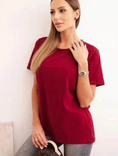 Dámská bavlněná blůza model 21308405 střihu bordová - K-Fashion