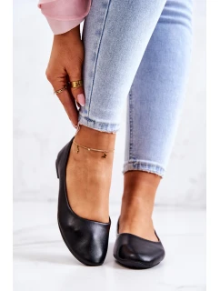 Černé klasické kožené baleríny model 21573461 - EVENTO