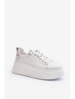 Kožené Dámské Tenisky S Náramkem CheBello 4406 Bílé