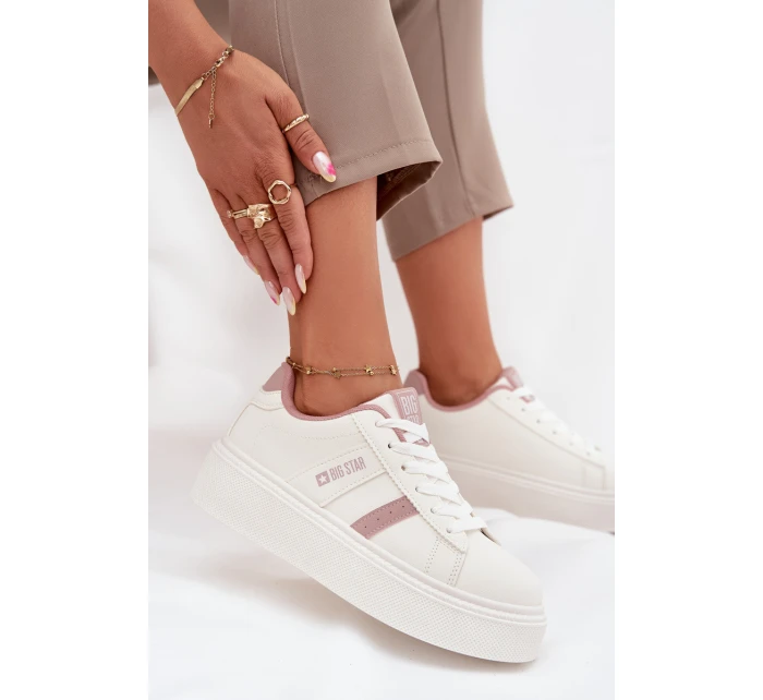 Dámské Sneakersy Na Platformě Big Star SS274346 Bílé Dámské Sneakersy Na Platformě Big Star SS274346 Bílé