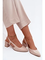 Dámské sandály na podpatku Sergio Leone SK472 Krémová Růžová